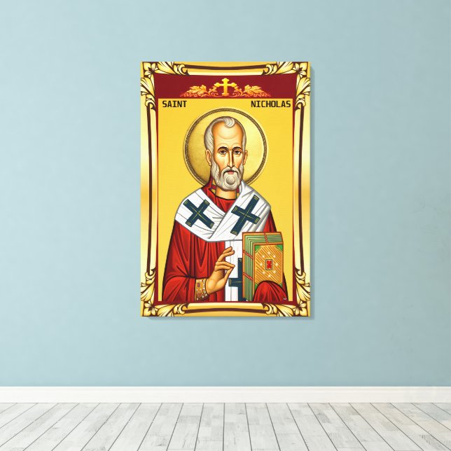 Heiliger Nikolaus Leinwanddruck (Insitu (Holzboden))