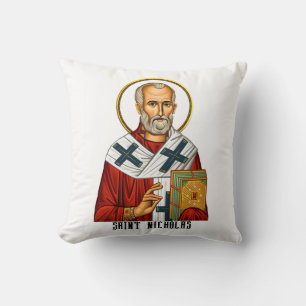 Heiliger Nikolaus orthodox serbische Heilige Ikone Kissen