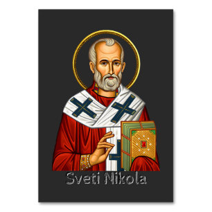 Heiliger Nikolaus orthodox serbisches Briefsymbol Tischnummer