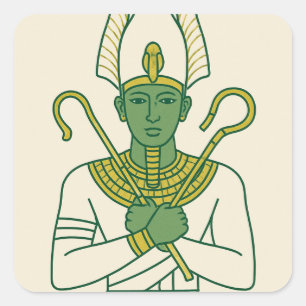 Heiliger Osiris Göttlicher Ägyptischer Gott Aufkle Quadratischer Aufkleber