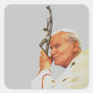Heiliger Papst Johannes Paul II. Quadratischer Aufkleber