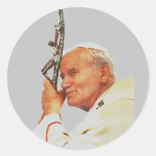Heiliger Papst Johannes Paul II. Runder Aufkleber