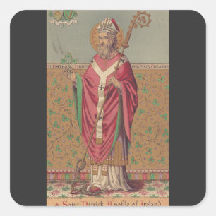 Heiliger Patrick von Irland Heilige keltische Kuns Quadratischer Aufkleber