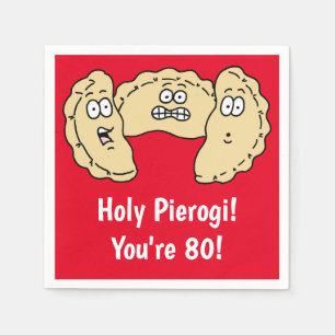 Heiliger Pierogi I'm 80 Funny Polish Napkins Serviette