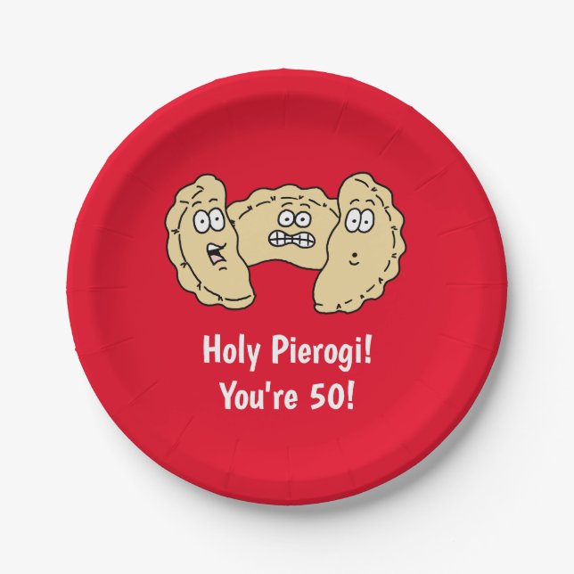 Heiliger Pierogi Sie sind 50 polnische Papierplatt Pappteller (Vorderseite)
