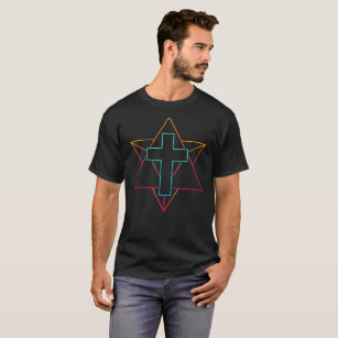 Heiliger Rave-Entwurf des Geometrie-Kreuz-  EDM T-Shirt