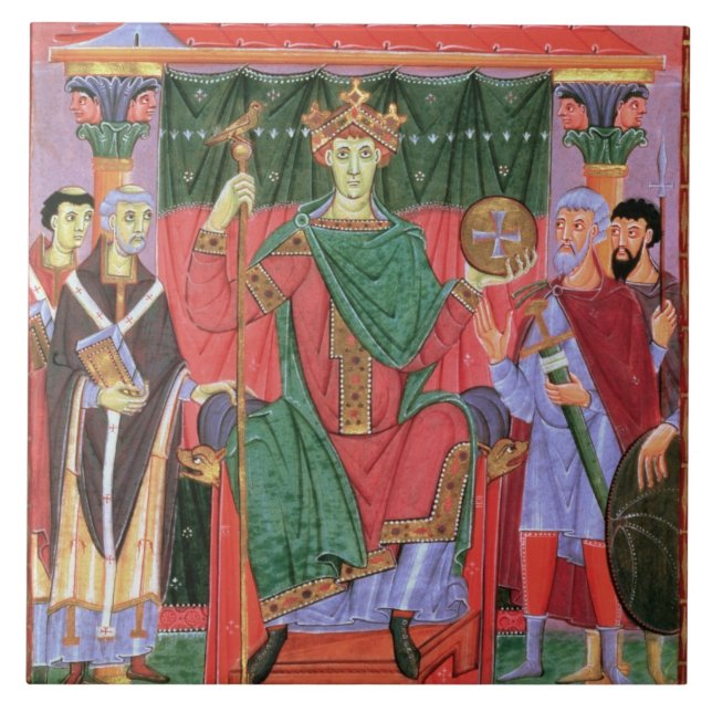 Heiliger römischer Kaiser Otto Frau-Cim.4453 f.42r Fliese (Vorderseite)