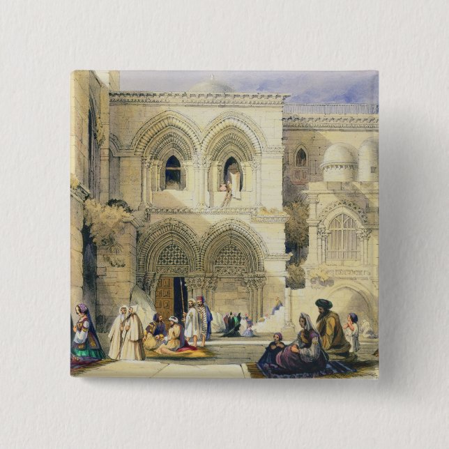 Heiliger Sepulchre, in Jerusalem (Farbelitho) Button (Vorderseite)
