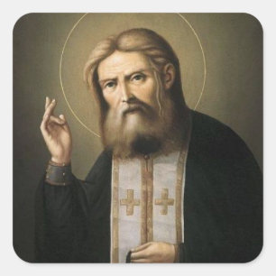 Heiliger Seraphim von Sarov Quadratischer Aufkleber