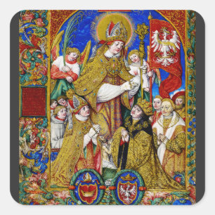 Heiliger Stanislaus Bischof und Märtyrer Fine Art Quadratischer Aufkleber