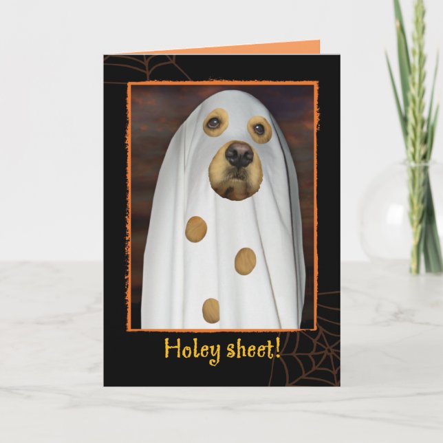 Heiliger Stein! Es ist Halloween! Goldene Retrieve Karte (Vorderseite)