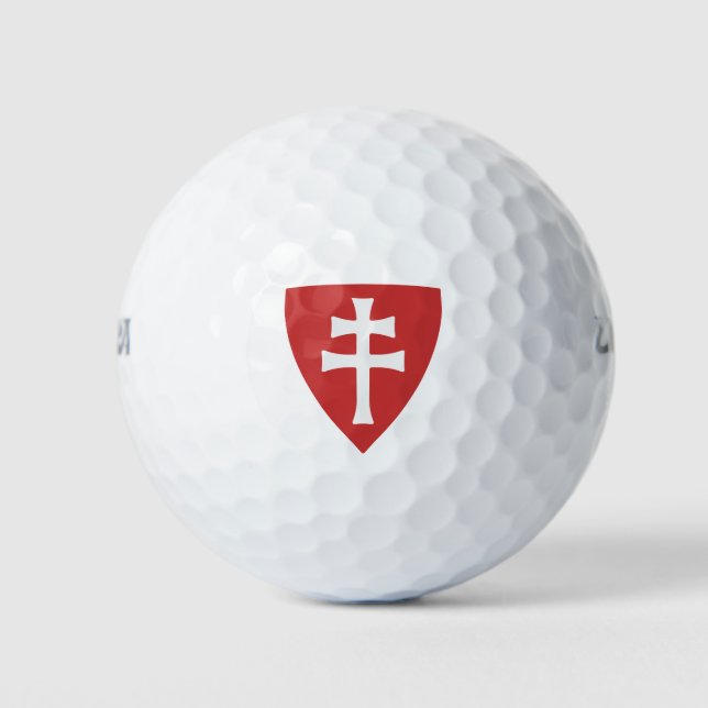 Heiliger Stephan ungarisches Kreuzsymbol Golfball (Vorderseite)