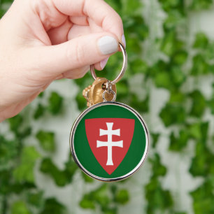 Heiliger Stephan ungarisches Kreuzsymbol Schlüsselanhänger