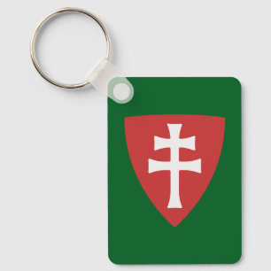 Heiliger Stephan ungarisches Kreuzsymbol Schlüsselanhänger