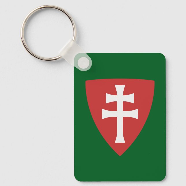 Heiliger Stephan ungarisches Kreuzsymbol Schlüsselanhänger (Vorderseite)