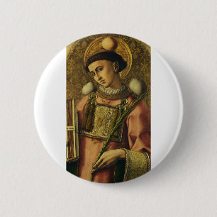 Heiliger Stephanus der Protomärtyrer Feine Kunst I Button