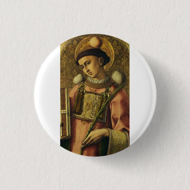 Heiliger Stephanus der Protomärtyrer Feine Kunst I Button (Vorderseite)
