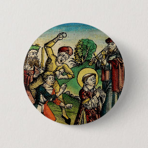 Heiliger Stephanus der Protomärtyrer Feine Kunst I Button