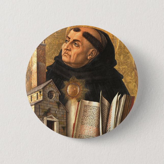 Heiliger Thomas von Aquin Button (Vorderseite)