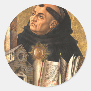 Heiliger Thomas von Aquin Runder Aufkleber