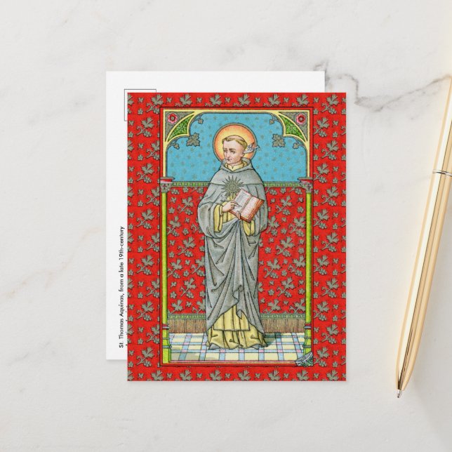 Heiliger Thomas von Aquin (VVP 002) Postkarte (Vorderseite/Rückseite Beispiel)
