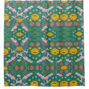 Heiliger tibetischer Thangka "Reines Land" - Golde Duschvorhang