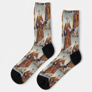 Heiliger Vinzenz von Saragossa Märtyrer Kunstwerk Socken