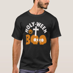 Heiliger-Ween Boo Christliches Halloween Kreuz und T-Shirt