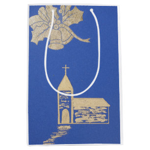 Heiliger Zweig und Glocken, Weihnachtskirche auf b Mittlere Geschenktüte