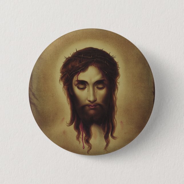 Heiliges Antlitz Jesu Christi Button (Vorderseite)
