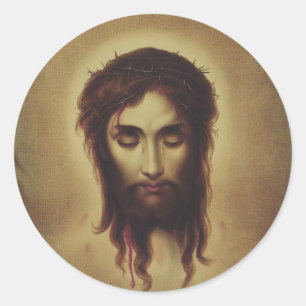 Heiliges Antlitz Jesu Christi Runder Aufkleber