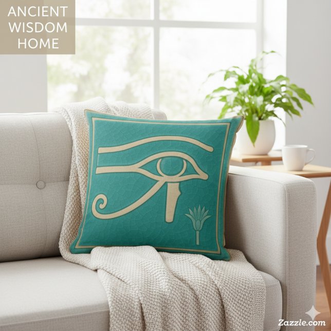 Heiliges Auge des Horus Antike Schutzkunst Kissen (Von Creator hochgeladen)