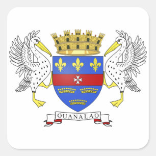 Heiliges Barthelemy Wappen Quadratischer Aufkleber