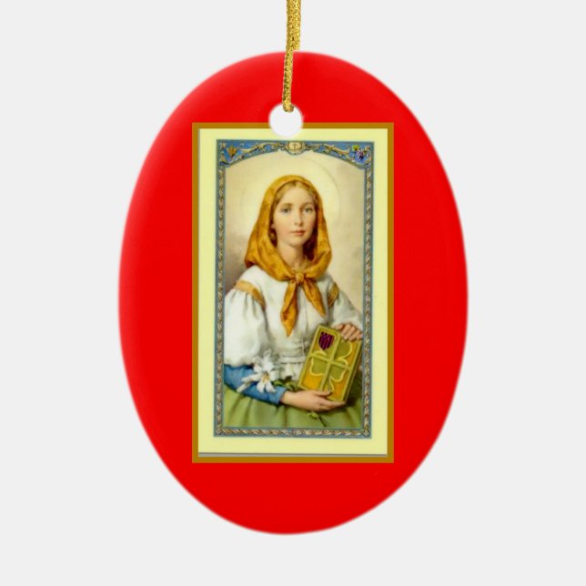 Heiliges Dymphna-Gönner der Geisteskrankheit Keramik Ornament (Vorne)