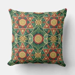 Heiliges geometrisches florales Mandala-Designmust Kissen