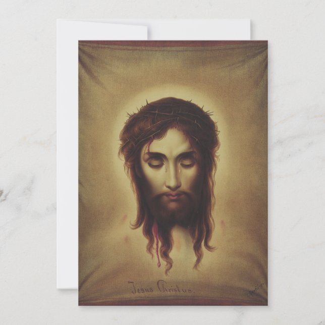 Heiliges Gesicht Jesu Christi Feiertagskarte (Vorderseite)