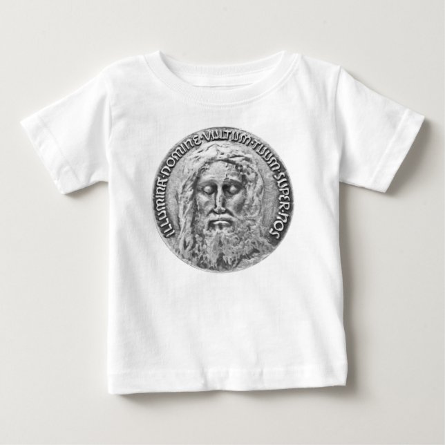 Heiliges Gesicht von Jesus Säugling T Shirt (Vorderseite)