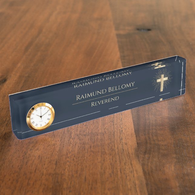 Heiliges Gold Cross Namensplakette (Seite)