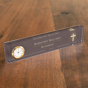 Heiliges Gold Cross Namensplakette