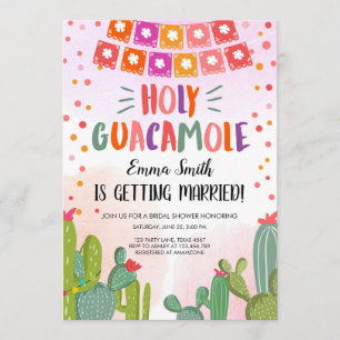 Heiliges Guacamole-Kaktus-Fiesta-Brautparty Einladung