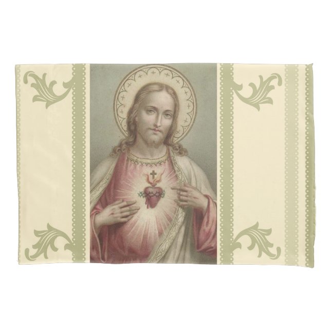 Heiliges Herz dekorativer Grenze Jesuss Kissenbezug (Vorderseite)