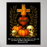 Heiliges Herz Halloween Jesus Schädel Kürbisse Chr