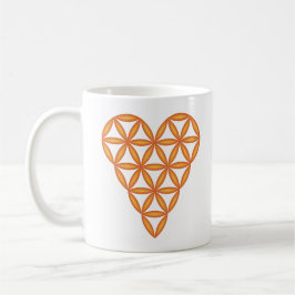 Heiliges Herz - Herz des Lebens, 3D/Orange. Kaffeetasse
