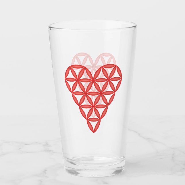 Heiliges Herz - Herz des Lebens, 3D/Rot. Glas (Vorderseite)