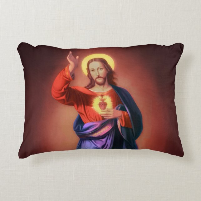 Heiliges Herz Jesu Christi Dekokissen (Vorderseite)