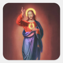 Heiliges Herz Jesu Christi Quadratischer Aufkleber