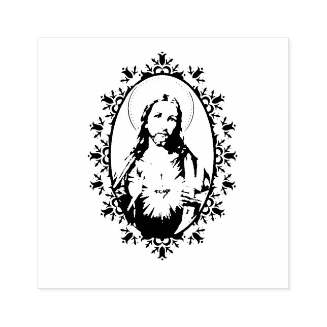 Heiliges Herz Jesu dekorative Grenze Gummistempel (Prägung)