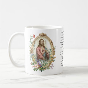 Heiliges Herz Jesu florales religiöses Gebet Kaffeetasse