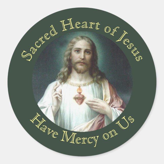 Heiliges Herz Jesu Gebet Runder Aufkleber (Vorderseite)
