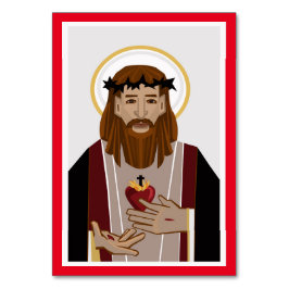 Heiliges Herz Jesu Gebetskarte Tischnummer
